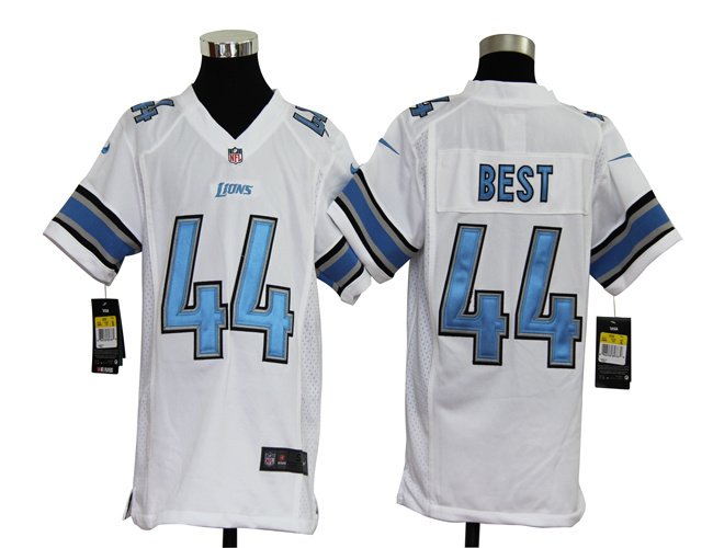 youth's Jerseys Detroit Lions 44 Jahvid Best White Nike Game